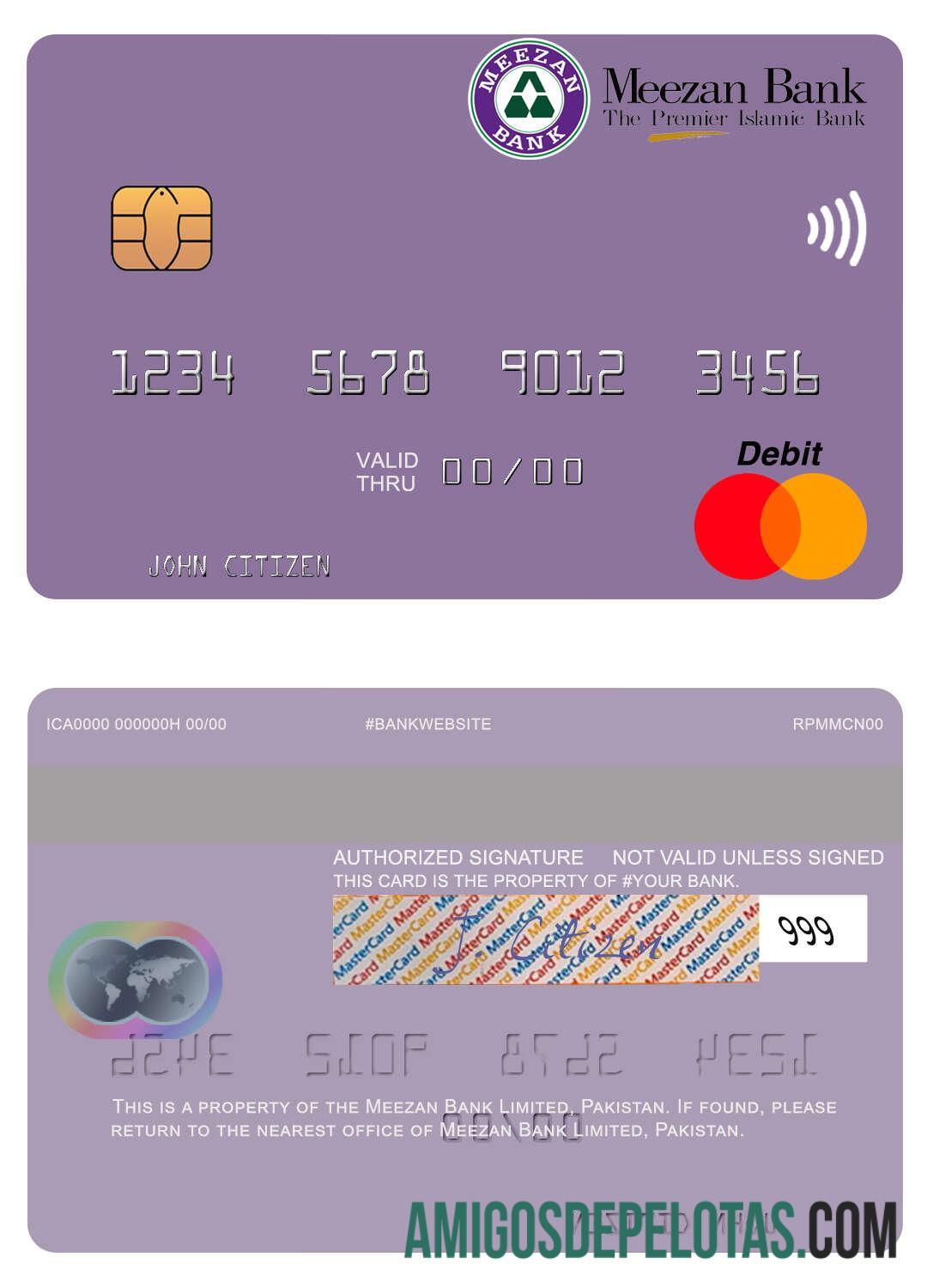 Pakistan Meezan Bank Limited Mastercard download for verification